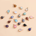 Natural Stone Faceted Droplet Bound Pendant Water Drop Stone Quartz Crystal Pendant Fashion Jewelry