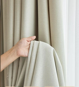 2.80m Factory Supply Drapely Two Side Linen Style Soundproof Blackout Curtain Fabric Window Treatments