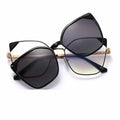 95967 Ready Stock  Frames Glasses with Sunglasses Polarized Magnetic Clip on Sunglasses