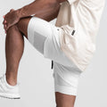 Summer Trendy Muscle Sports Shorts for Outdoor Running Deep Squat Breathable Double-layer Quick Drying Shorts for Men