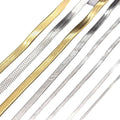 Wholesale Wide 2mm-6mm Stainless Steel Herringbone Gold Chain Necklace  Flat Snake Chain Necklace Choker for Women Jewelry-1