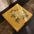 Premium Retro Design Large Wooden Jewelry Box Rectangle Shape Embroidered Velvet Flannel for Gift Wrapping or Packaging