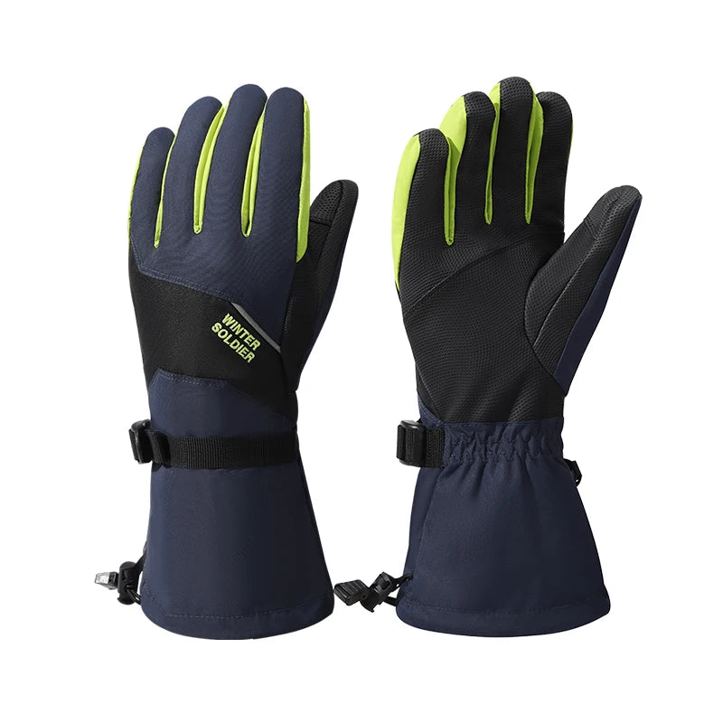Winter New Style Outing Warm Waterproof Windproof Men Ski Gloves