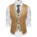 2022 New Arrival Mens Vest Leather Layered Style Costume Pour Homme Vest Waistcoat Formal Wedding Tuxedos