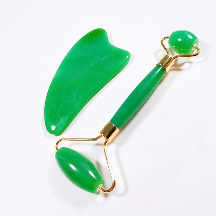 DIY Wholesale Private Label Gua Sha Set Crystal Beauty Pink Stone Natural Green Aventurine Facial Massage Face Jade Roller