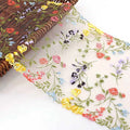 1 Yard Flowers Embroidered Floral Mesh Lace Trim Ribbon Clothes Bridal Wedding Dress Sewing DIY