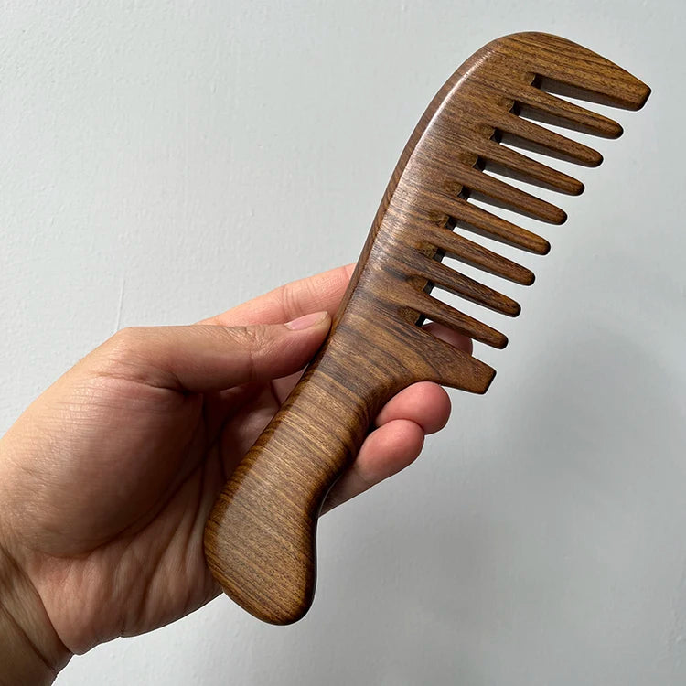 Wooden Handicraft Wide Tooth Comb for Luxury Gift