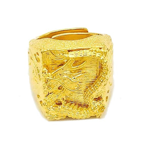 Dubai Gold Domineering Dragon Ring Brass Dragon Ring Gold Plated Imitation Gold Men's Jewelry
