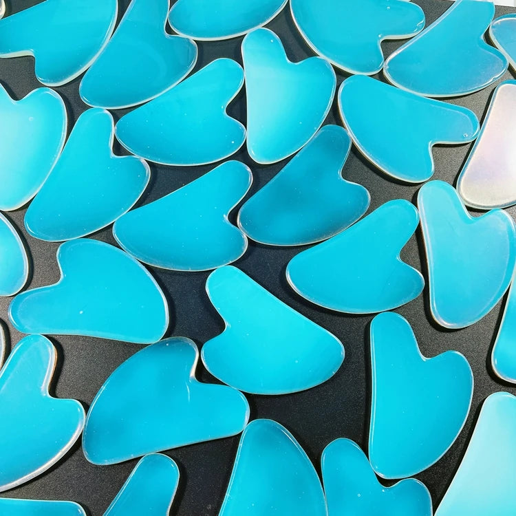 HY Fashion design natural Opalite guasha board facial tool stone gua sha stone heart shape
