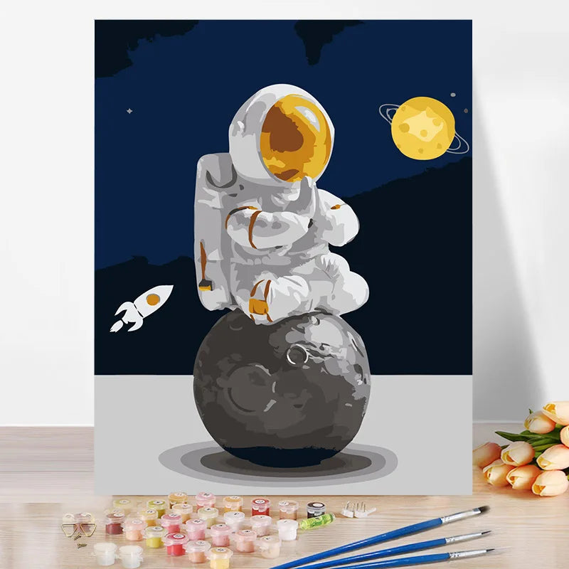 Wholesale Painting by Numbers Stars and Moon Handmade Oil DIY Cartoon Living Room Bedroom Decoration Painting Picture Kit