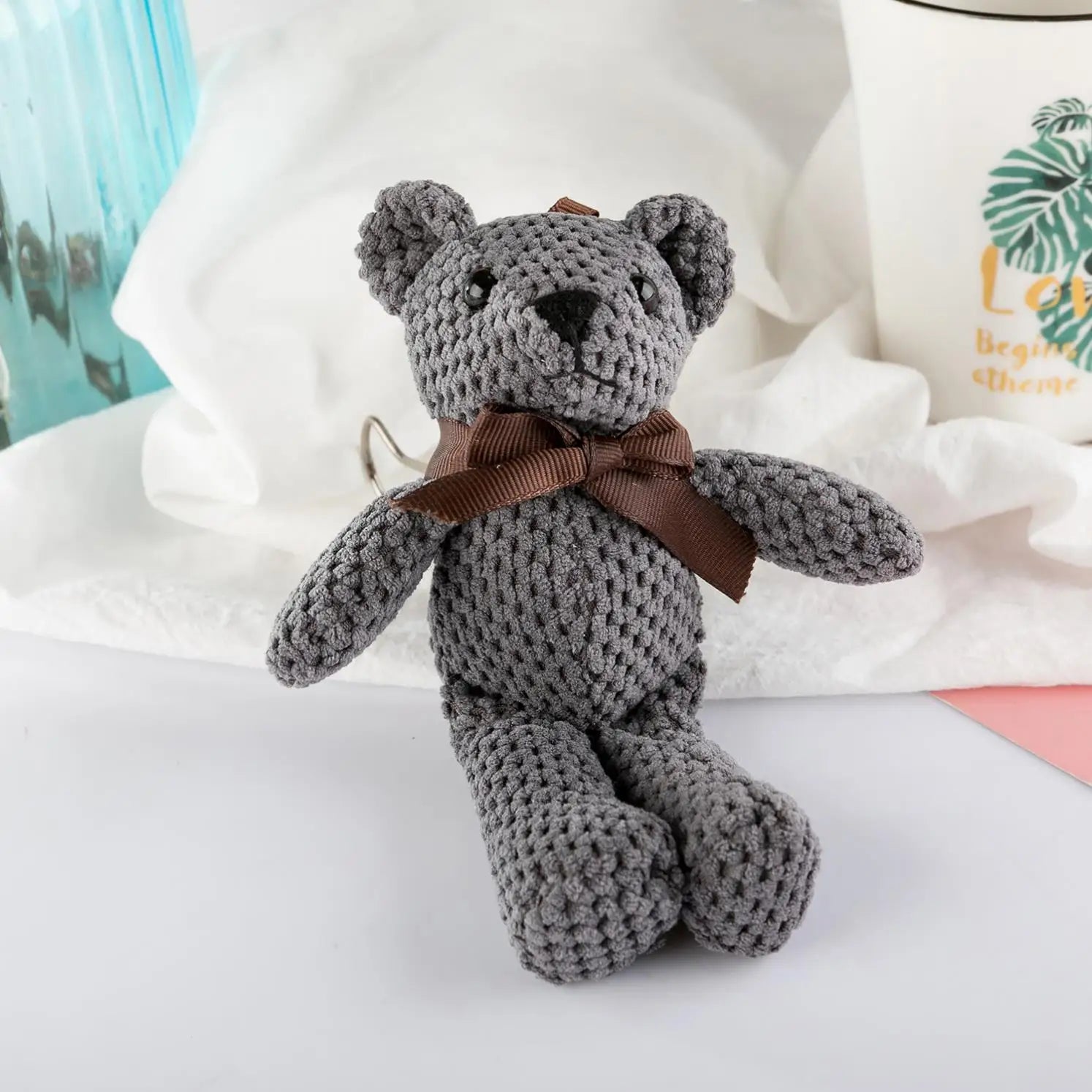 Promotion 20cm Teddy Bear Plush Keychain Toys Cartoon Bear Plush Toys Stuffed Animal Wholesale Plushie Bear Keychains Pendant