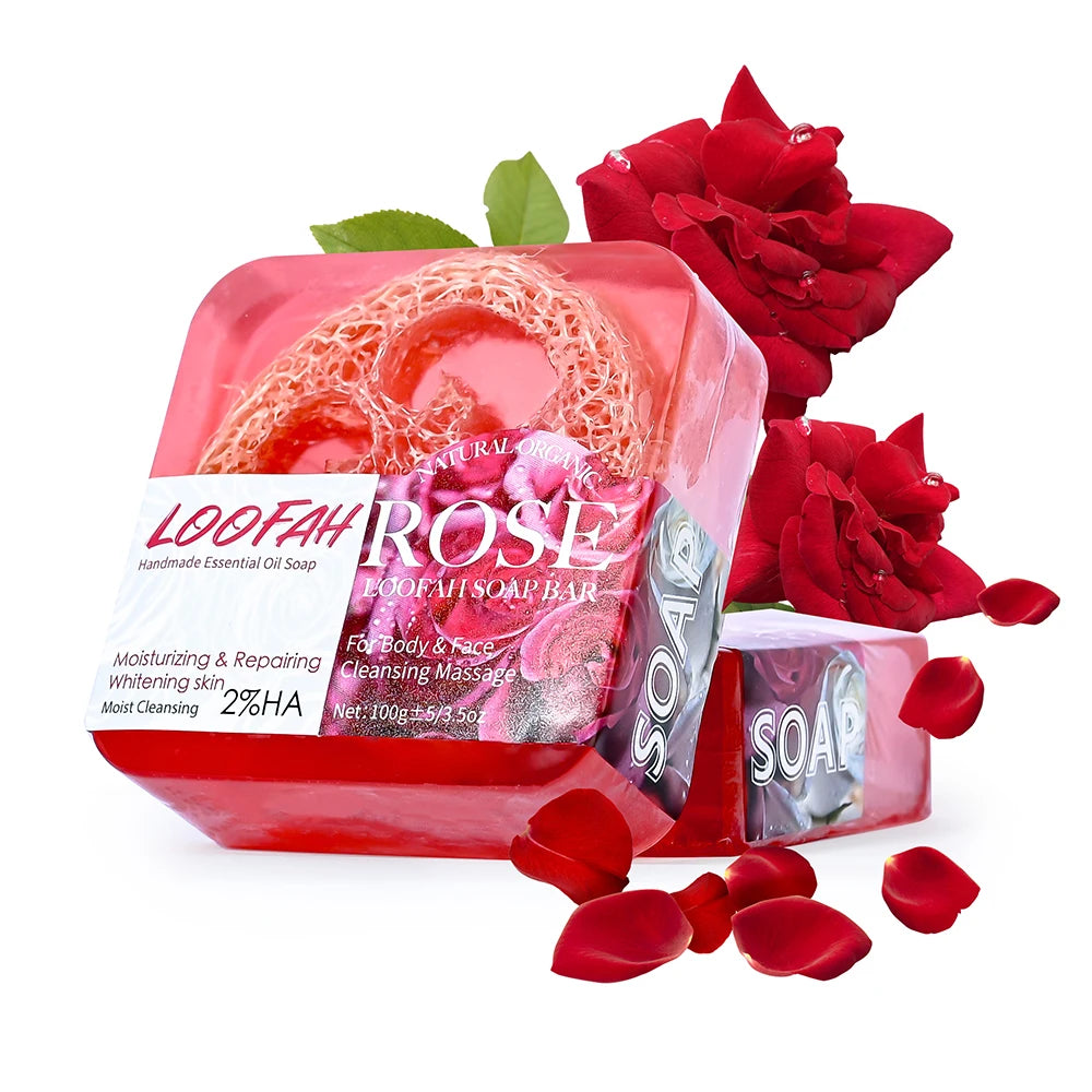 AiXin Private Label 100G Moisturizing Deep Cleansing Anti Acne Smoothing Skin Toilet Soap Whitening Soap Bar Loofah Rose Soap