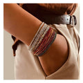 Zooying 2023 Delicate Fashion Jewelry Rhinestone Crystal Chain Elastic Shiny Glass Bracelet for Women