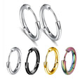 8/10/12/14/16mm Stainless Steel Hoop Earrings for Women/Men Round Circle Earring Piercing Anti-allergic Ear Clip