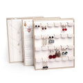 High End Leather Jewelry Display Vertical Type Ring Necklace Showing Shelf Luxury Wood Earrings Stand Storage for Jewelry Store