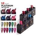 JTING 12 Colors Nail Gel Art Shiny Platinum Diamond Flash Painting Gel Polish OEM Private Label Platinum Uv Gel Polish