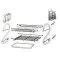 Space-Saving 2-Level Stainless Steel Drying Storage Rack-Detachable Knock-Down Design for Dishes Bowls & Sponge Holder
