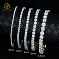 Ready to Ship 925 Silver Moissanite Diamond Tennis Bracelet 2mm 3mm 4mm 5mm Chains for Gifts Parties