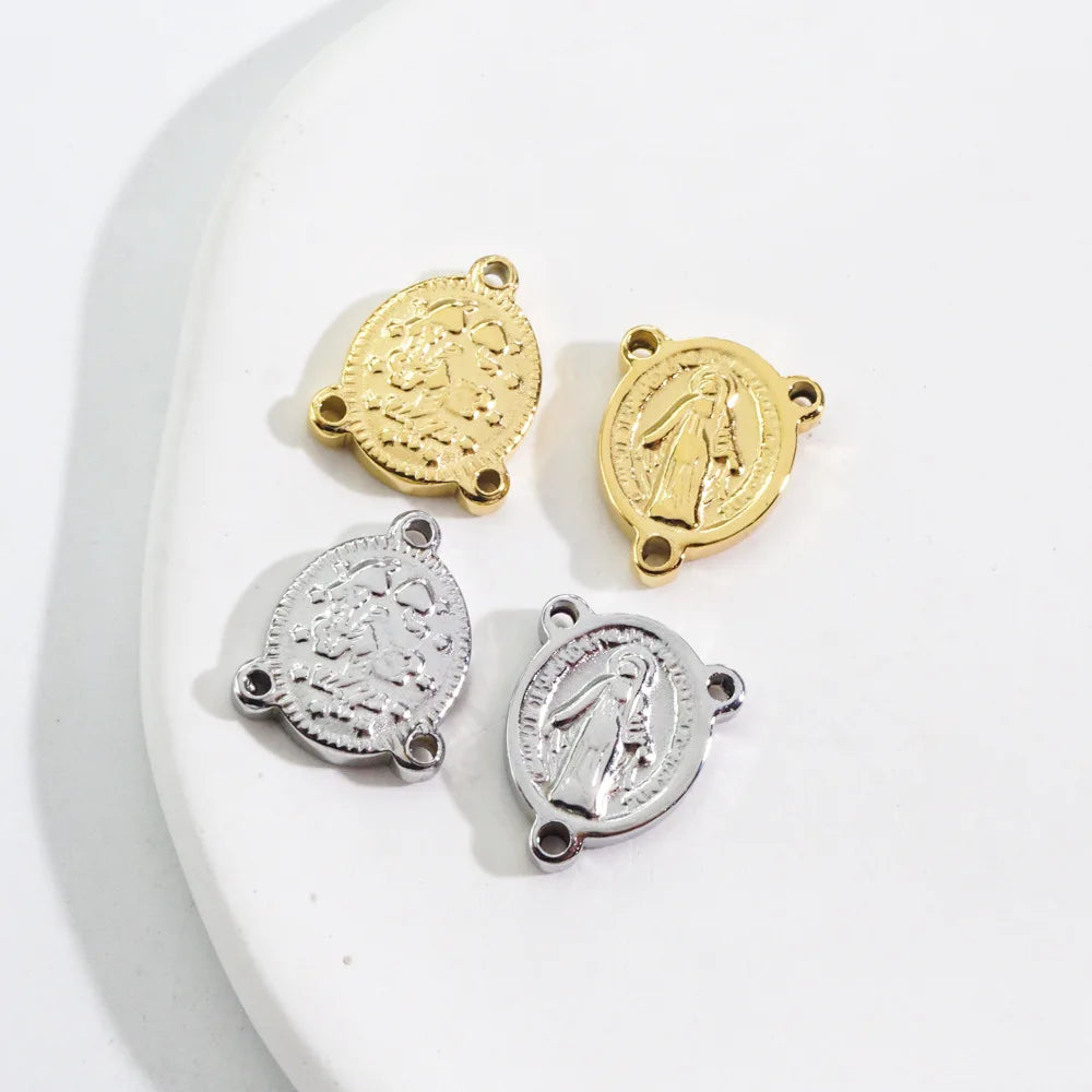 Hot Selling Gold Plated Stainless Steel Jewelry Three Holes Religious Christianity Diy Charms Jewelry