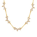 YF3688 Fashionable Waterproof Stainless Steel Jewelry 18k Gold Plated Zircon Heart Anti Allergy Necklace