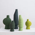 Forest Style Brushed Ceramic Vase Gradient Green Flower Arrangement Creative Simple Style TV Cabinet Designer Art Flower Vase