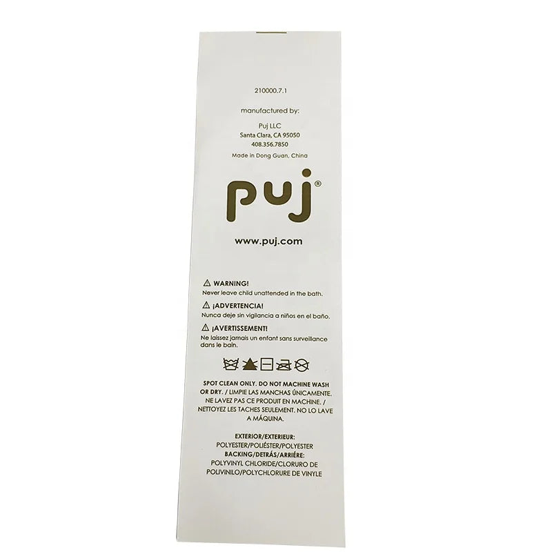 100% Polyester Custom Printed Satin Clothing Wash Care Label Premium Garment Tags for Personalized Clothing Care Instructions