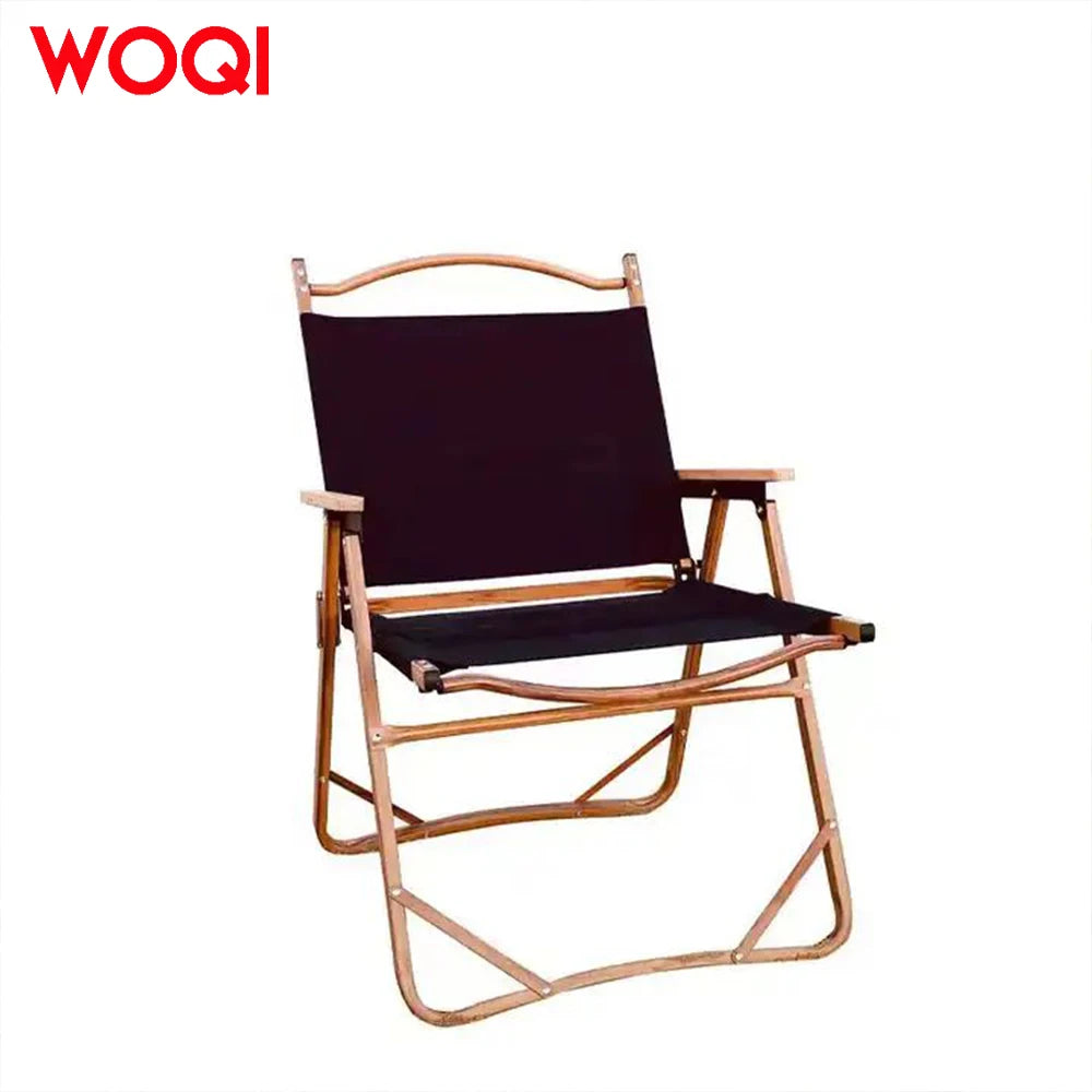 WOQI Hot Selling Double Layered Kemet Aluminum Alloy Camping Folding Chair Garden Lawn Chair