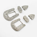 Hardware Mexico Luxury Metal Western 3 Piece Banding Belt Buckle Set Screws Belt Buckles 3 Pieces Set