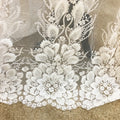 Handmade Wedding Dress Fabric French Beaded Lace Fabric Ivory Embroidery Tulle With Sequins for Bridal Gowns