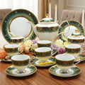 24pcs Embossed Gold Decoration Bone China Material Include Teapot Milk Pot coffee Tea Cup Tea or Coffee Set for 6 afternoon tea