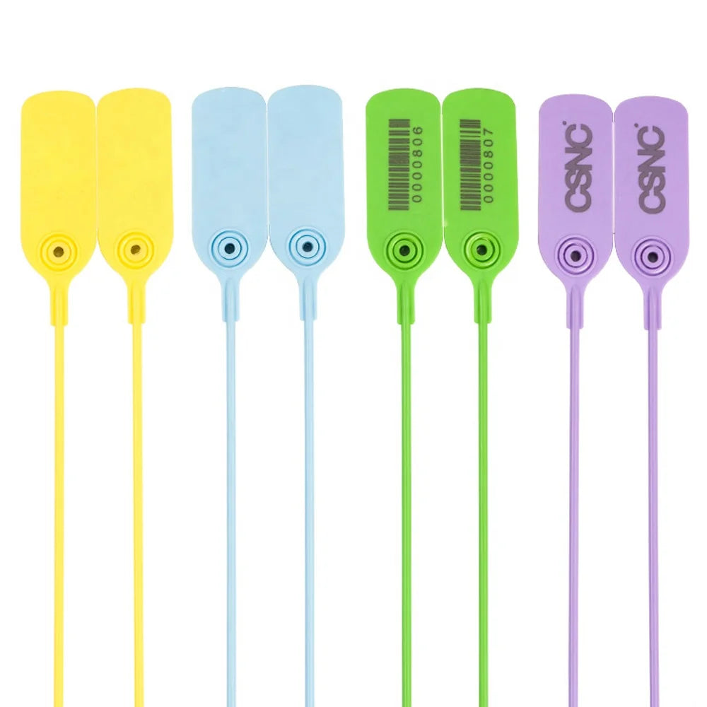 Disposable High Security 500mm Shoes Plastic Seal Lock Pull Tight High Quality Numbered Tamper Tags Plastic Seal