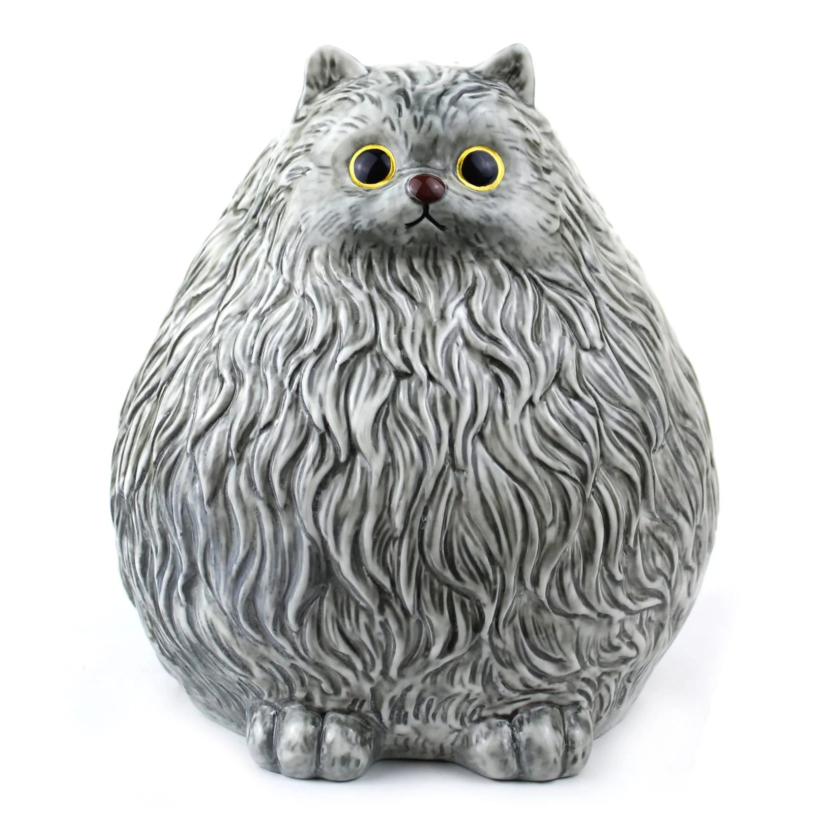 Handmade Cute Grey Cat Ceramic Piggy Bank Animal Craft Realistic Texture Design Child Gifts Home Decoration Money Box
