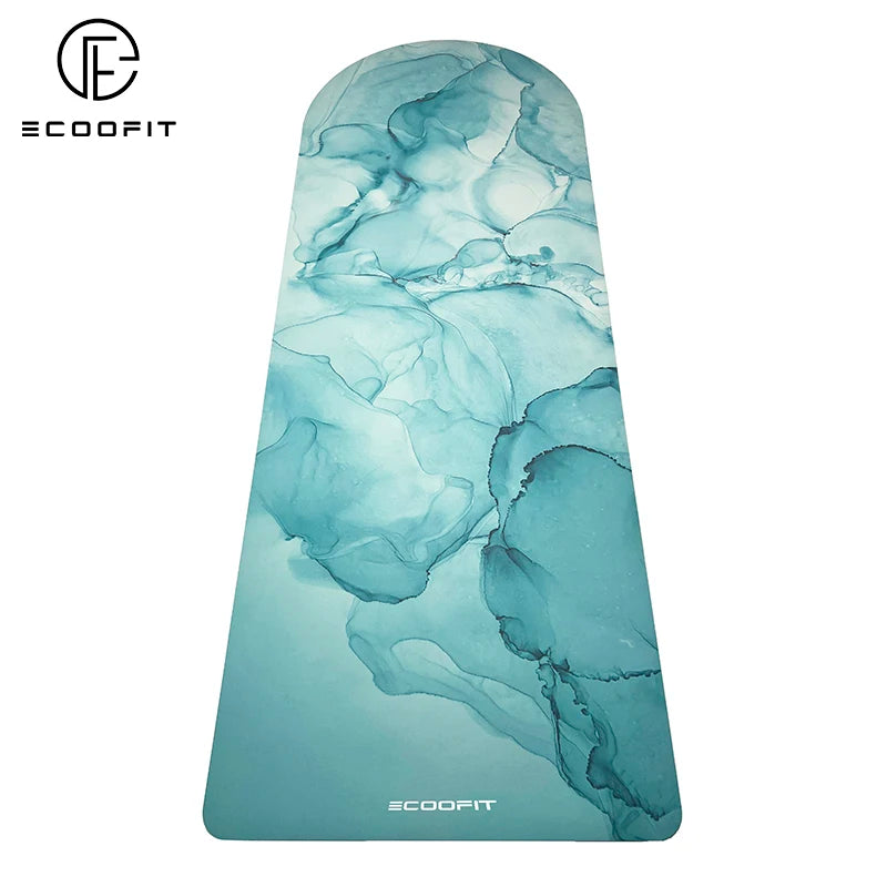 Ecoofit Curve Non-Slip Sweat Absorbent Suede Custom Design Natural Rubber Folding Rounded End Oval Arch Yoga Mat Custom Made