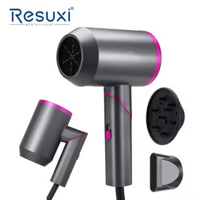 220V Resuxi D089 Diffuser Nozzle Mini Foldable Negative Ion Hair Dryer for Home and Travel