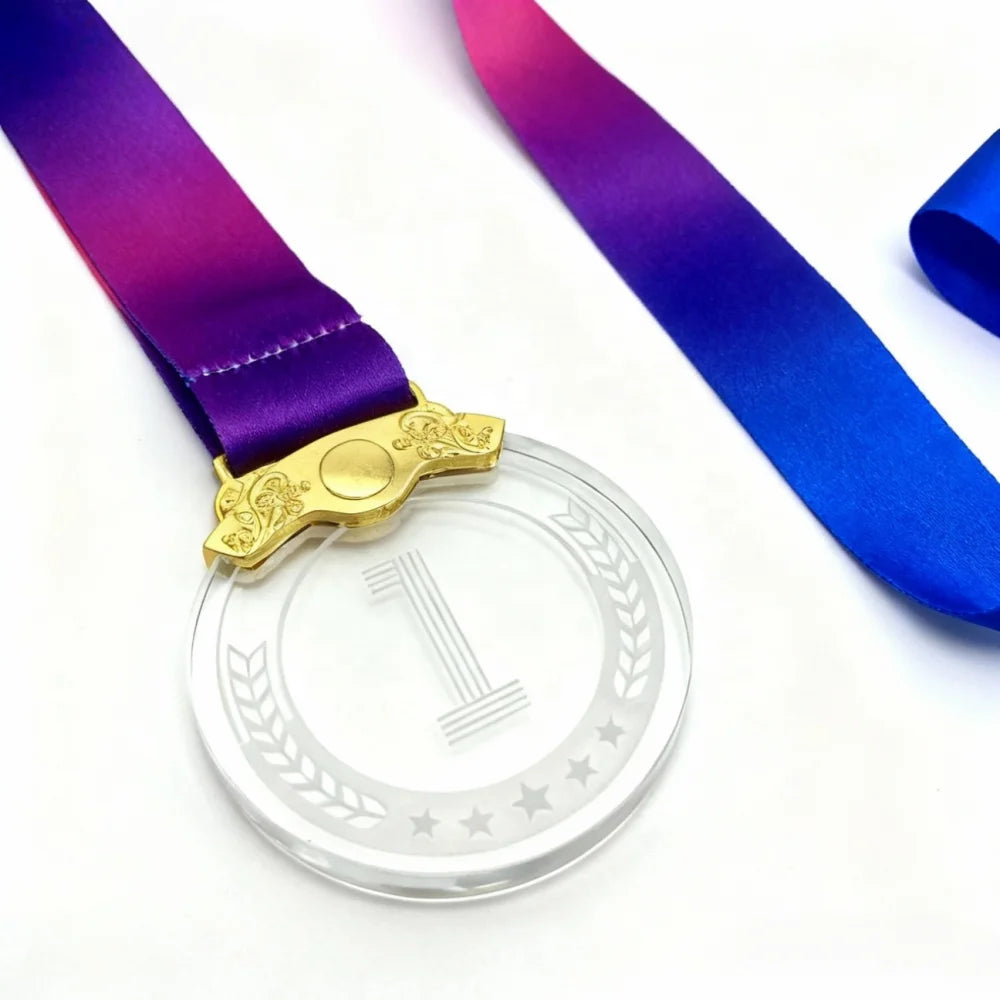 Sport Medals Crystal Championship Award Marathon Basketball Football Games Kids Personalized Pyramid Welcome Gifts