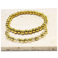 Enewton 4mm 6mm 8mm Stackable Bohemian Boho Stainless Steel 18k Gold Plated Beads Beaded Bracelet Jewelry Unisex