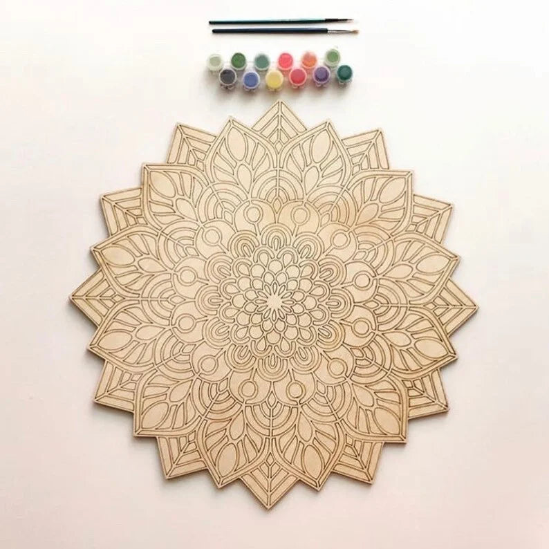 Wood Mandala Craft Kit DIY Painting Kit for Adults