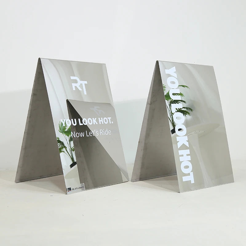 Custom Portable A-Frame Double Sided Slide-in Sidewalk Signboard Durable Outdoor Street Advertising Poster Board