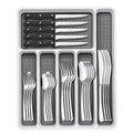 Good Quality Stainless Steel Modern Luxury European 49 Piece Cutlery Set Knife Fork Spoon Flatware Silverware With Organizer