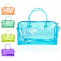 10 MOQ Fashion PVC Sports Duffle Bag Waterproof Jelly Gym Travel Bag with Custom Printed Logo Zipper Closure Type Letter Pattern