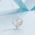 Hot Selling 925 Sterling Silver Necklace Mom Love Heart Zircon Diamond Pendant Necklace for Mother's Day Gifts