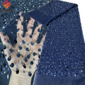 High Quality Bridal Lace 3D Luxury Beaded Lace Fabric French Sequins Embroidery Net Lace Fabric for Wedding Party Dress