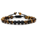 2020 New Tiger Eye Men's Bracelet Gift Lava Black Onyx Braided Handmade Jewelry