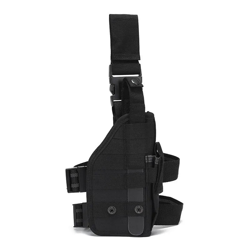600D Nylon Molle Right Thigh Gun Holster Black Adjustable Universal Tactical Leg Holster