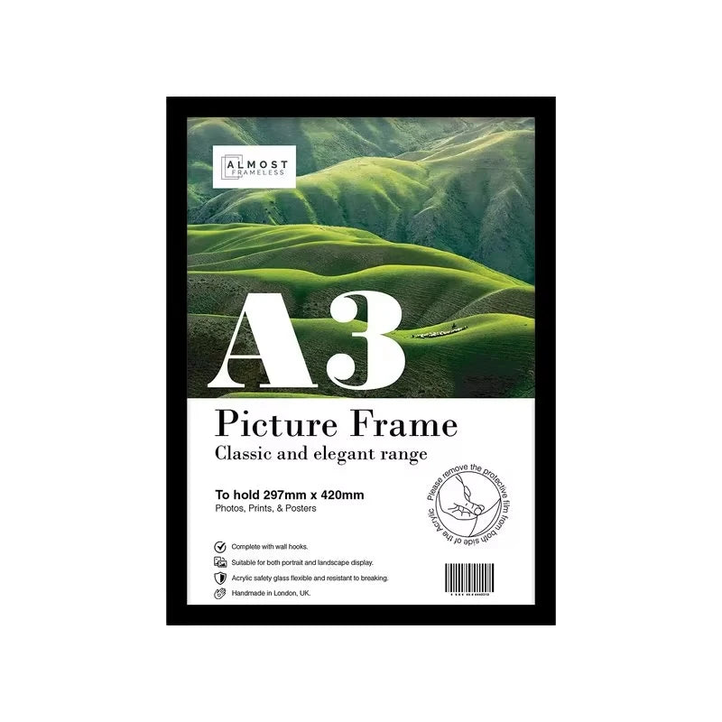 Eco-friendly A3 Rectangular Wood Artwork Poster Prints for Home Decor Table Top Wall Hanging Picture Photo Frame