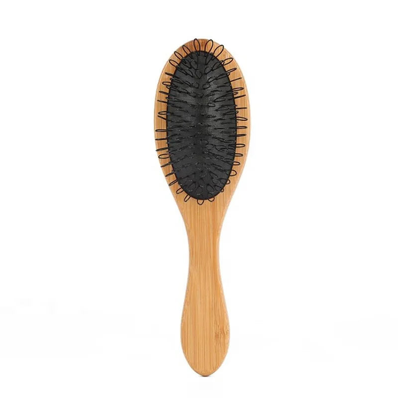 Custom logo  Private Label Natural Bamboo Handle Nylon Bristle Hair Extension Tools Detangling Easy Loop Hair Brush
