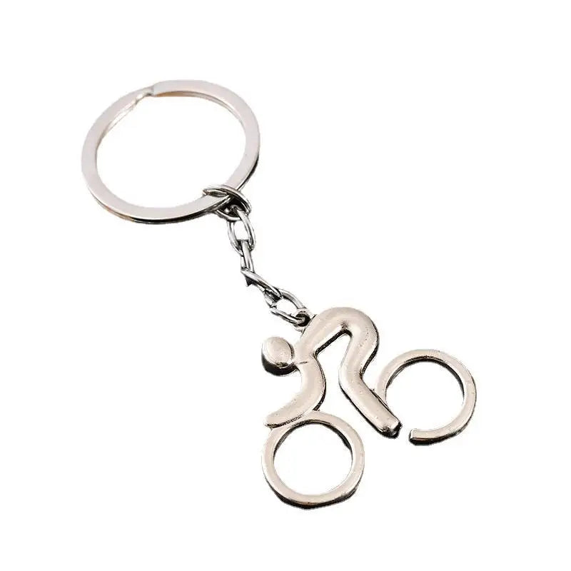 Metal Sporty Man Road Bicycle Figure Keychain Keyring Trinket Souvenirs Creative for Bike Cycling Gift Key Chain
