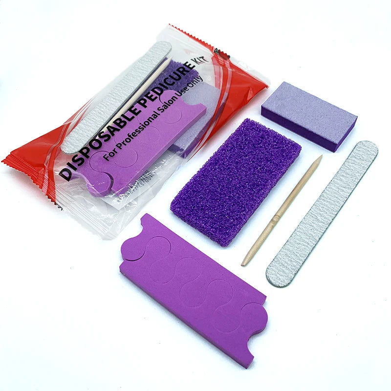 5 Pcs 200 Sets/Inner Case Disposable Plastic Professional Nail Set Manicure Pedicure Kit for Salon