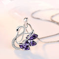 Merryshine S925 Silver Plated Women Luxury Light Niche Black Swan Necklace Simple Swan Pendant Collarbone Chain