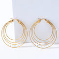 50mm Gold Stainless Steel Geometric Circle Hoop Earrings Trendy Fashion Women's Customized Stud Earrings Fine Jewelry